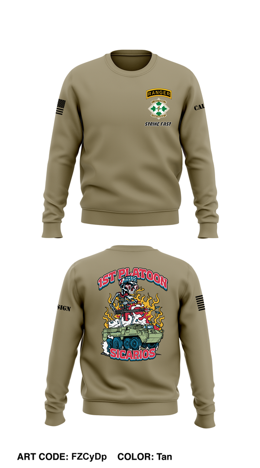CUSTOM 1st Platoon, Brutal Company, 4-9 IN Core Men's Crewneck Performance Sweatshirt - FZCyDp