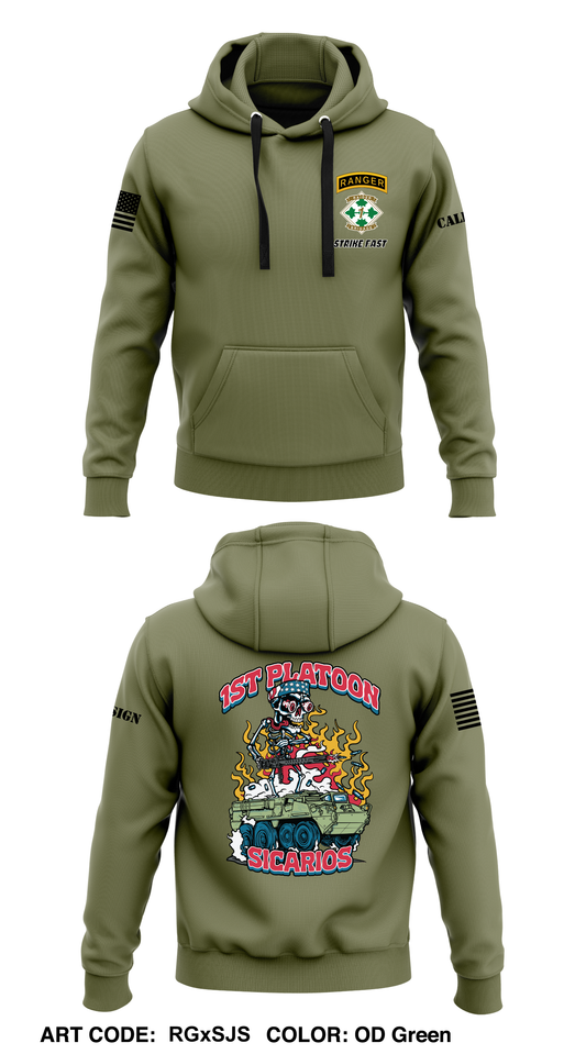 CUSTOM 1st Platoon, Brutal Company, 4-9 IN  Core Men's Hooded Performance Sweatshirt - RGxSJS