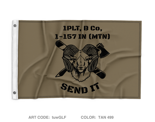 1PLT, B Co, 1-157 IN (MTN) Wall Flag - tuwGLF