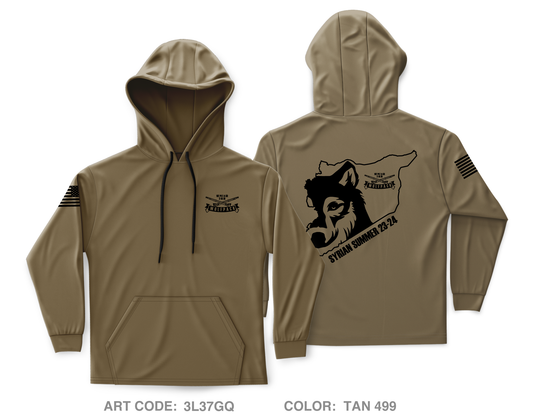 1st Platoon A Co 2-14IN Core Men's Hooded Performance Sweatshirt - 3L37GQ