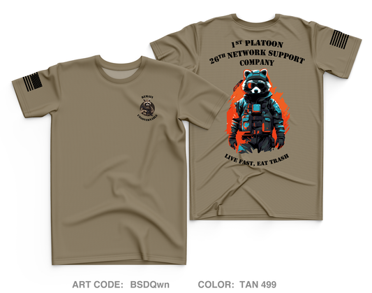 1st Platoon, 26th Network Support Company Core Men's SS Performance Tee - BSDQwn