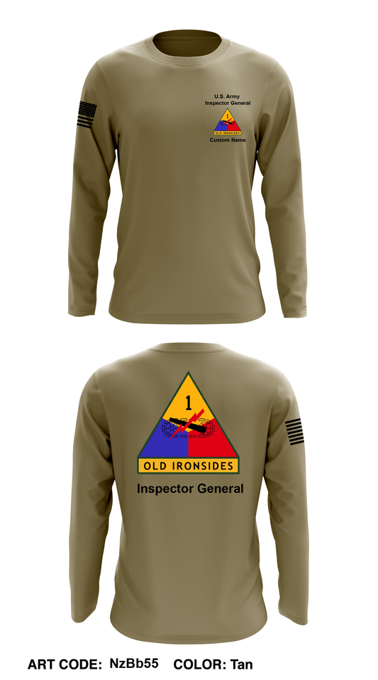 CUSTOM 1AD Inspector General Core Men's LS Performance Tee - NzBb55