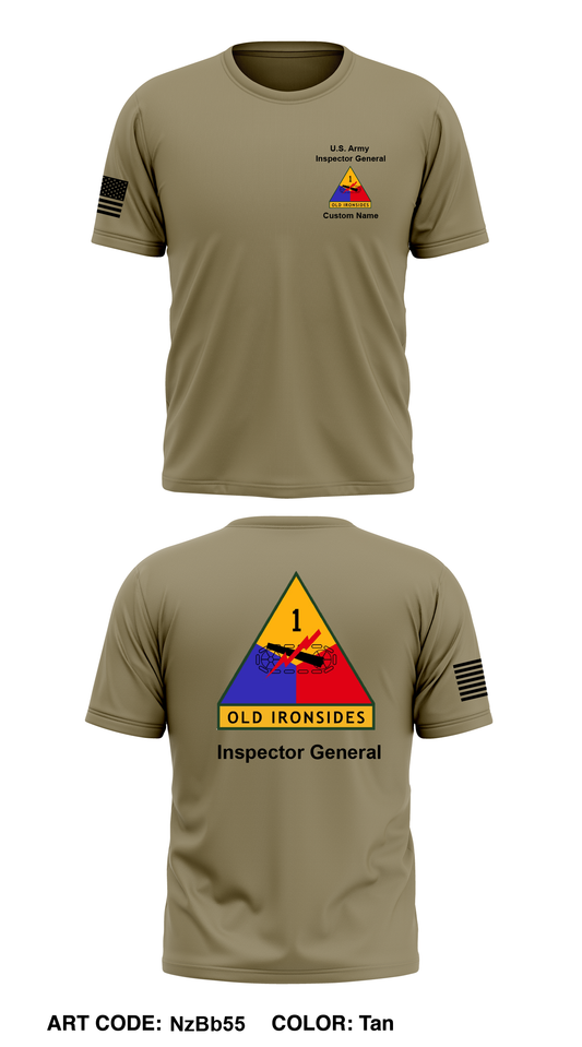 CUSTOM 1AD Inspector General Core Men's SS Performance Tee - NzBb55