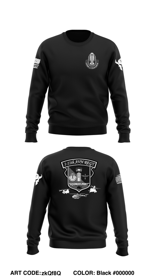 1-11th Aviation Regiment Store 1 Core Men's Crewneck Performance Sweatshirt - zkQf8Q