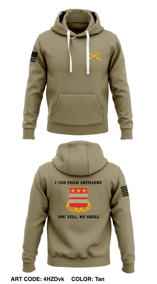 1-258 Field Artillery  Store 1  Core Men's Hooded Performance Sweatshirt - 4HZDvk