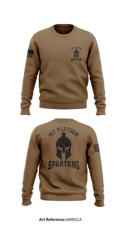 1st Platoon Spartans Store 1 Core Men's Crewneck Performance Sweatshirt - AWrgca