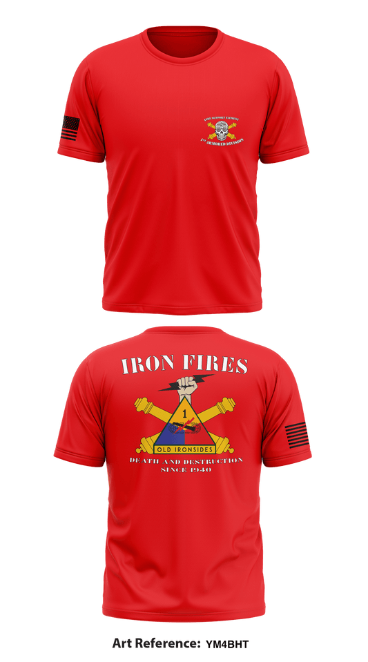 1st Armored Division Fire Support Element Store 1 Core Men's SS Performance Tee - YM4BHT