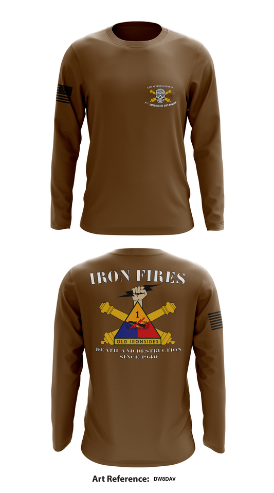 1st Armored Division Fire Support Element Store 1 Core Men's LS Performance Tee - dw8dav