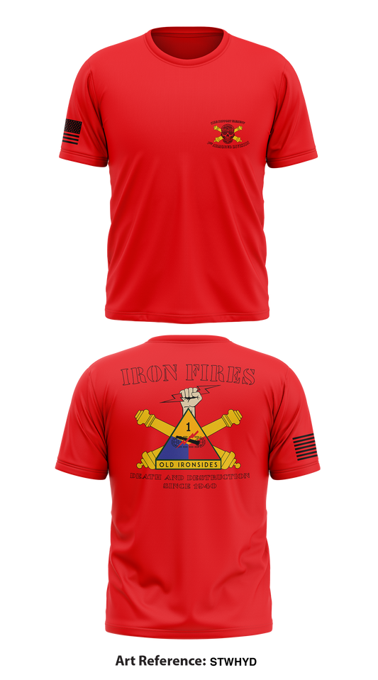1st Armored Division Fire Support Element Store 1 Core Men's SS Performance Tee - sTWhYD
