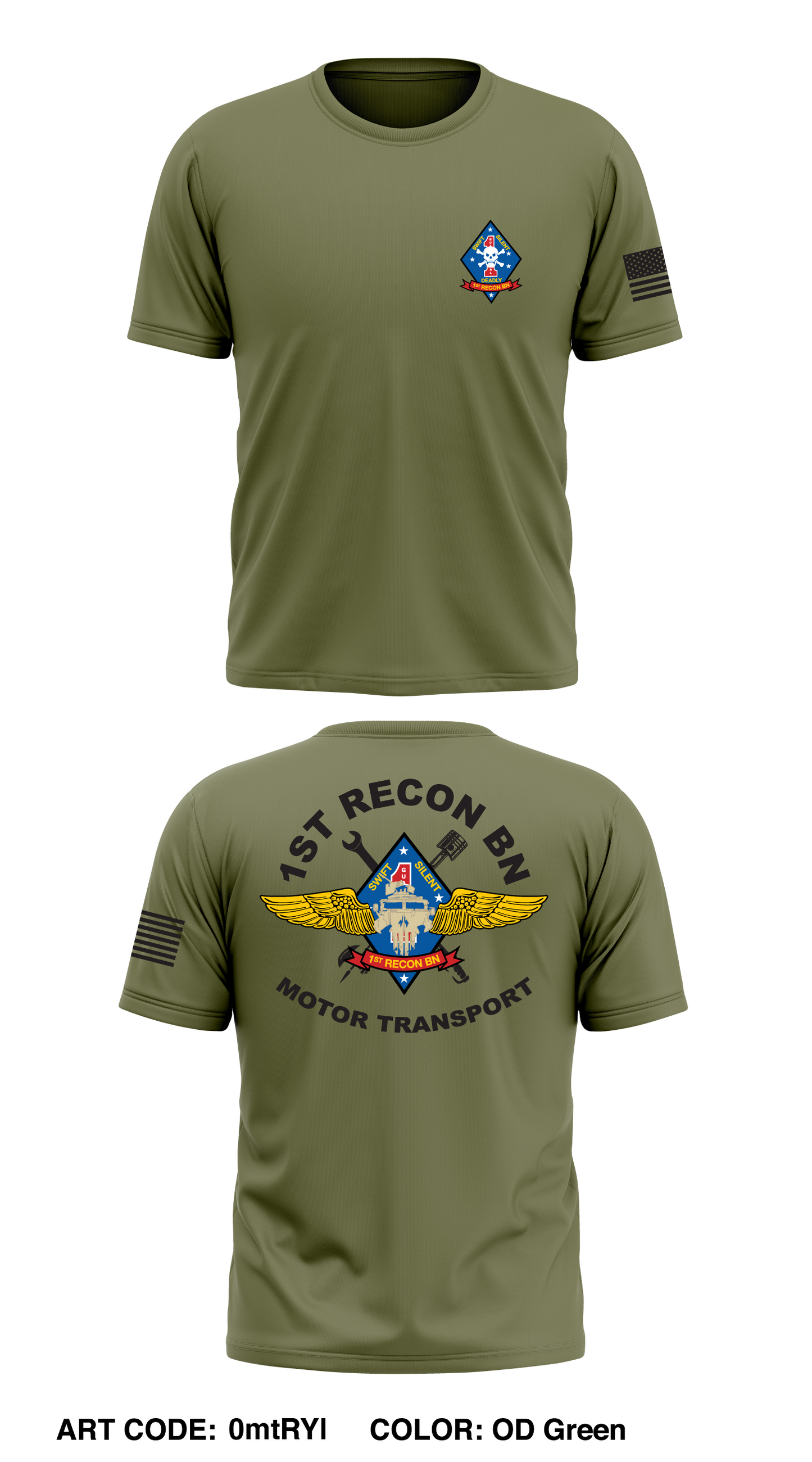 1st Recon Bn Store 1 Core Men's SS Performance Tee - 0mtRYl