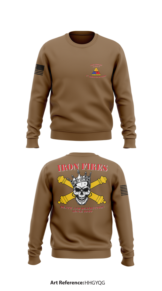 1st Armored Division Fire Support Element Store 1 Core Men's Crewneck Performance Sweatshirt - hHGYQg
