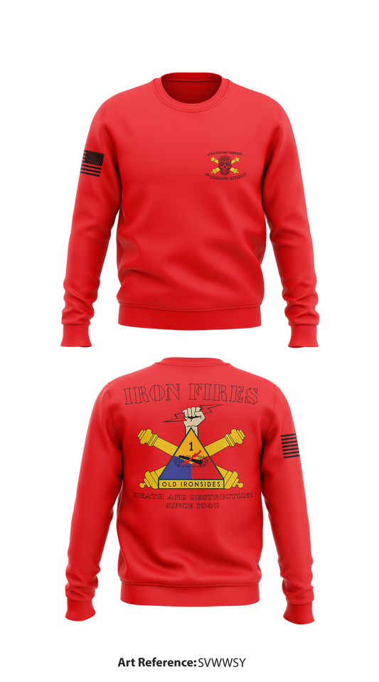 1st Armored Division Fire Support Element Store 1 Core Men's Crewneck Performance Sweatshirt - SvwWsY