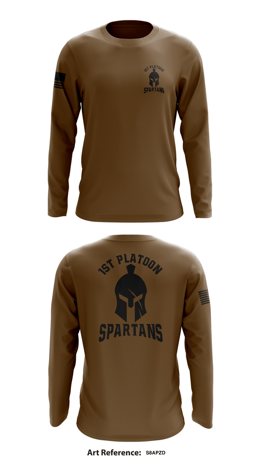 1st Platoon Spartans Store 1 Core Men's LS Performance Tee - s8apZd